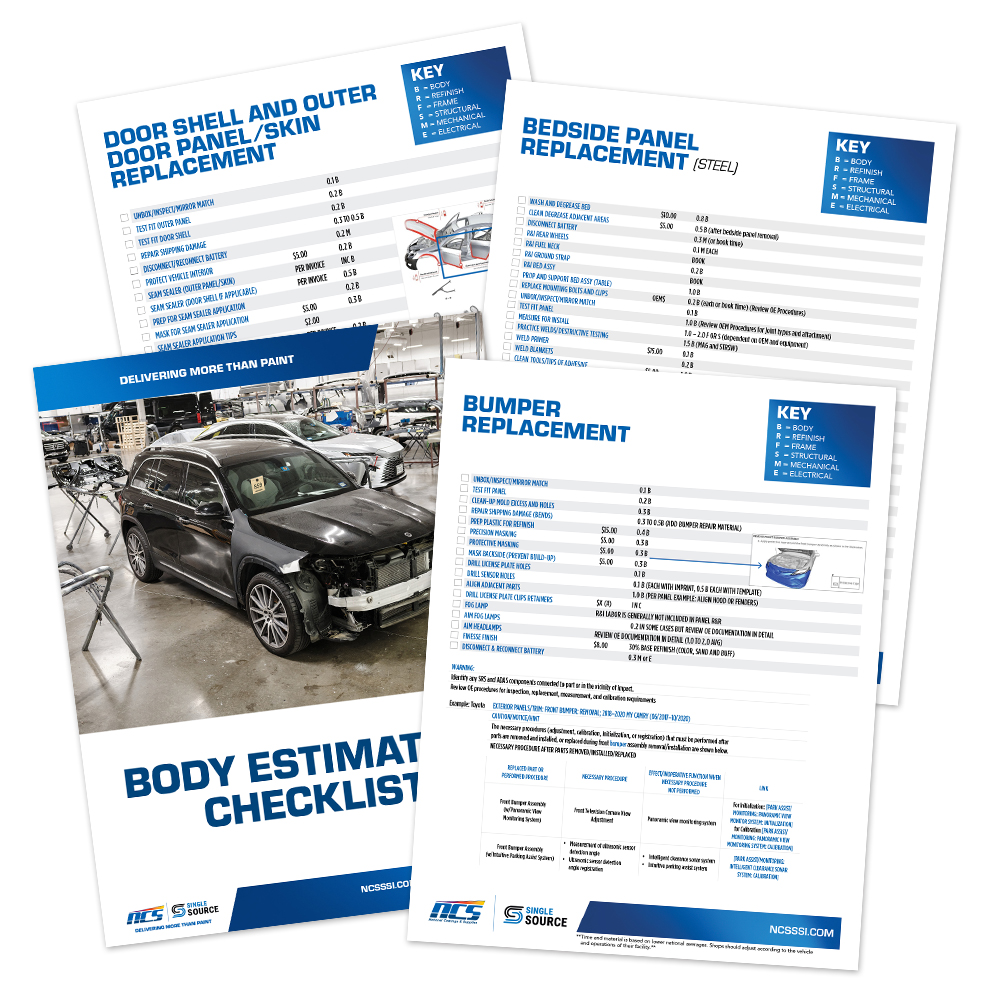 Body Estimating Checklist